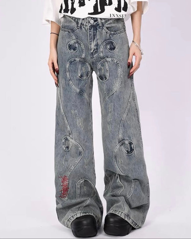 Designer slim straight jeans