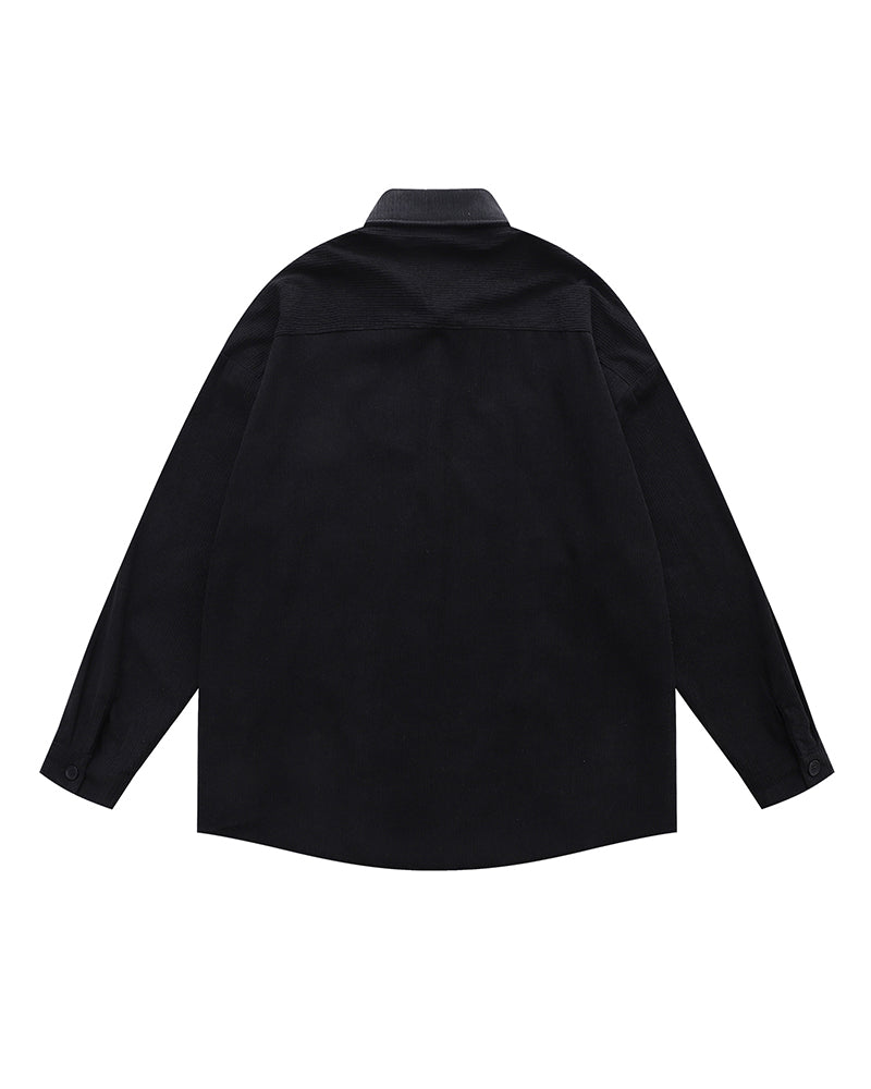 Vintage floral embroidered long-sleeved shirt