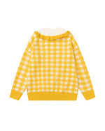 楽しいチェック柄プルオーバーセーター