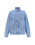 ウォッシュ加工スタンドカラージャケット