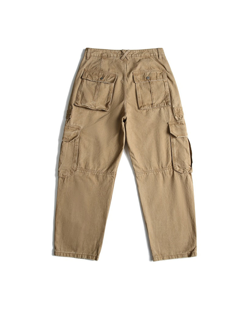 Washed work trousers