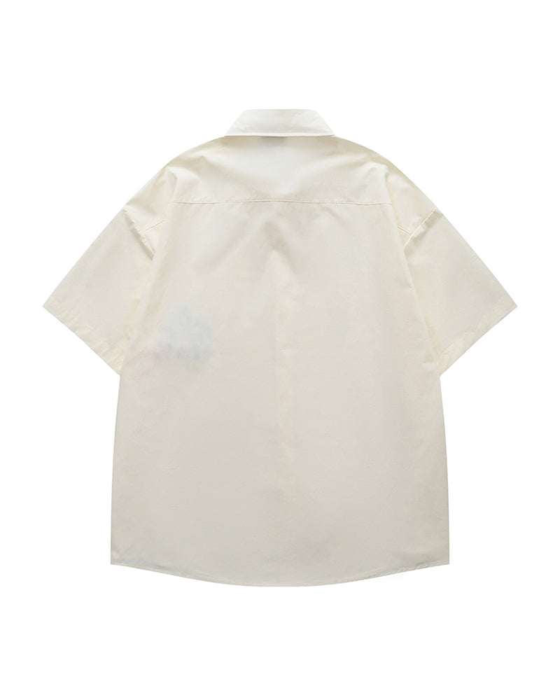 かわいい漫画の刺繍シャツ