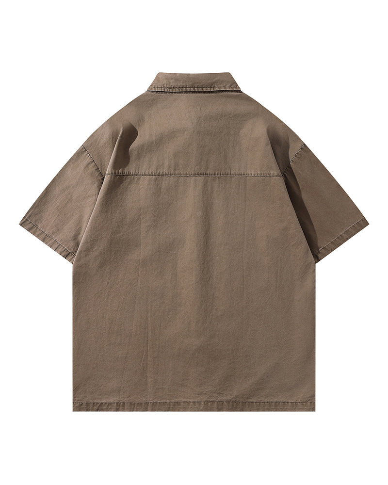 デザイナーワークウェア半袖シャツ