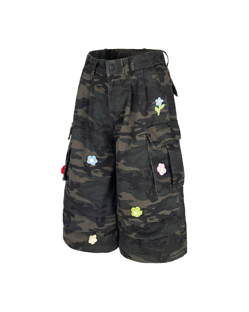 レトロシンプルデニムショートパンツ