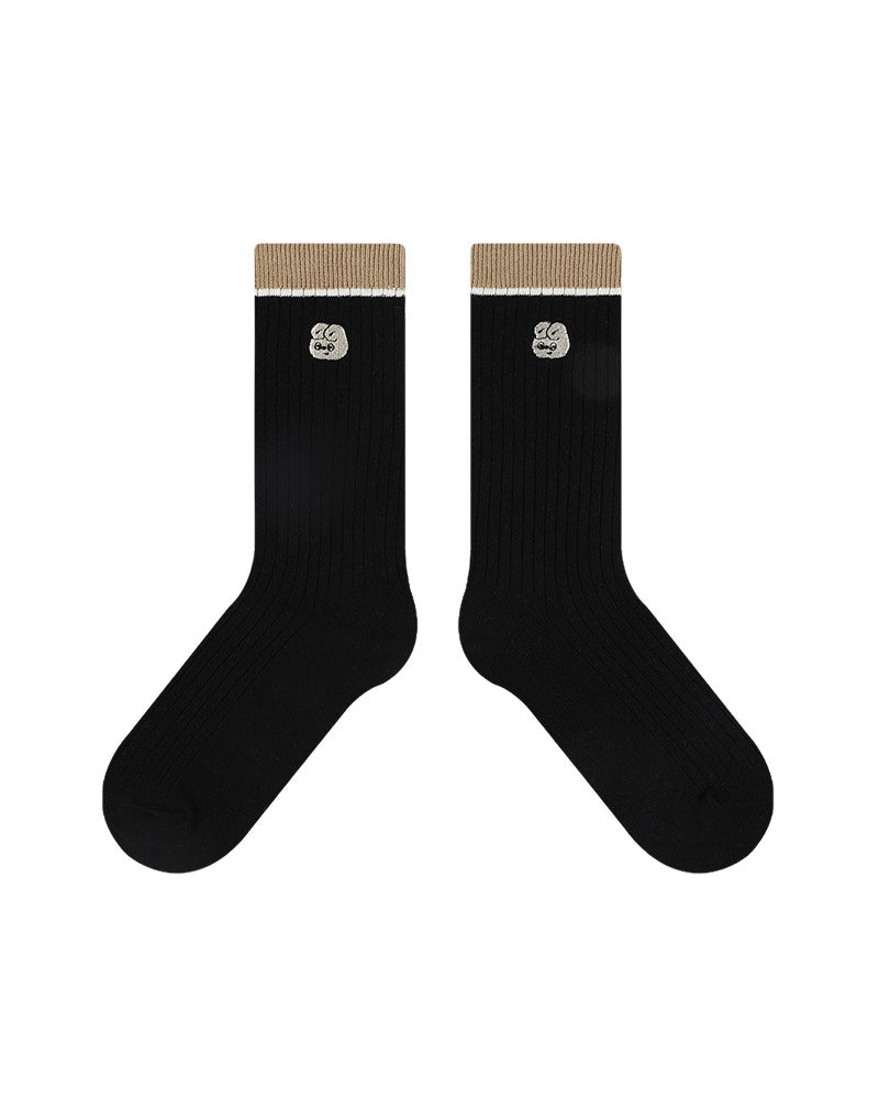 刺繍入り文字ソックス