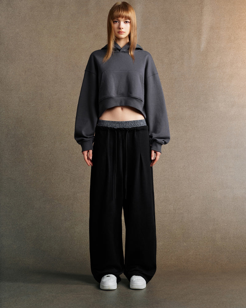 445g Cropped hooded sweatshirt