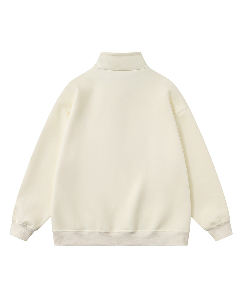 버튼 스탠드 칼라 스웨트셔츠