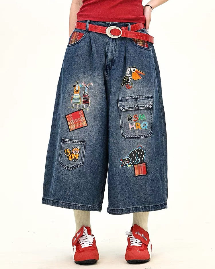 楽しい刺繍ジーンズ