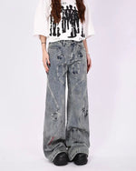 Designer slim straight jeans
