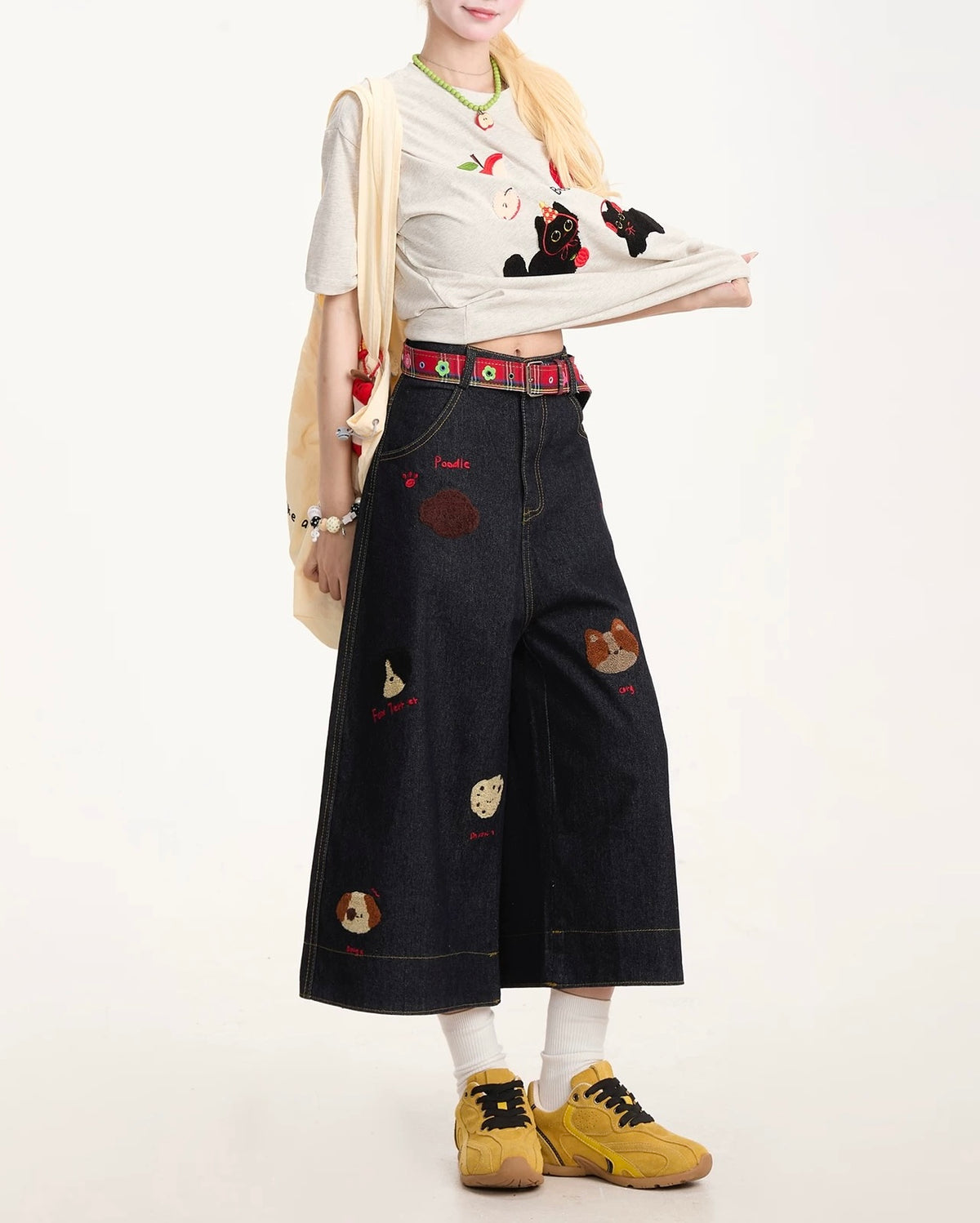 レトロシンプルデニムショートパンツ