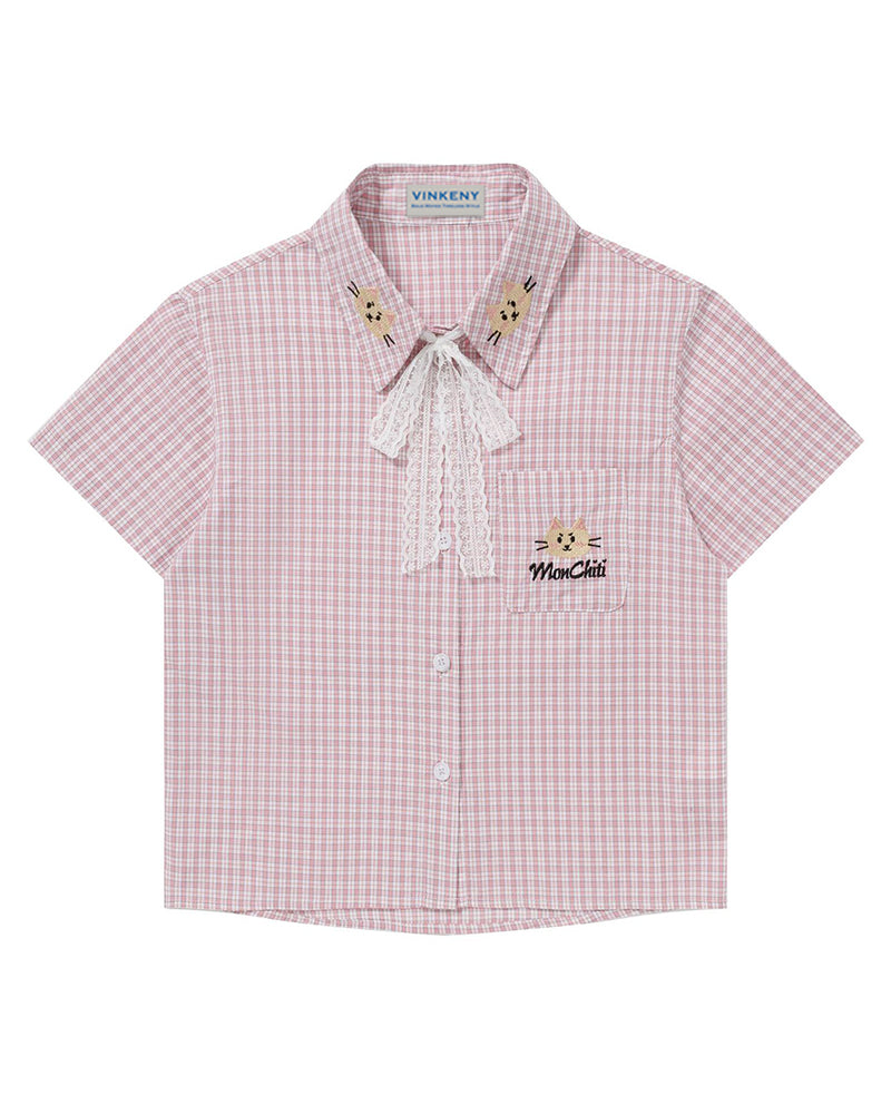 Cute Plaid Short-Sleeve Shirt