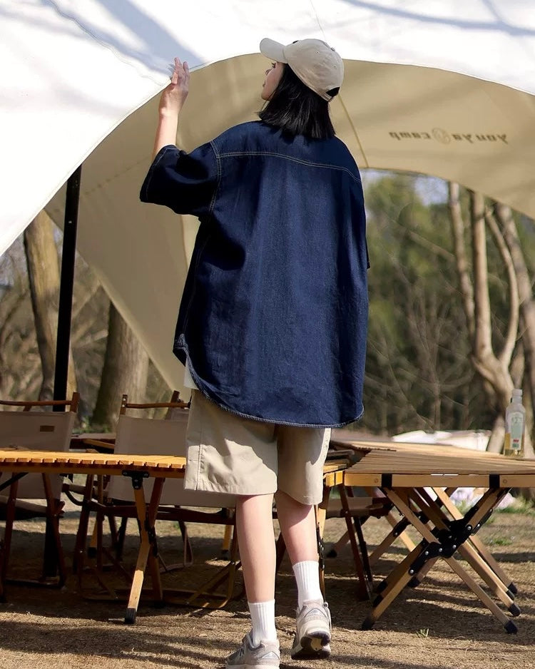 無地半袖ポケットシャツ