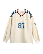 レトロプリントのスポーツスウェットシャツ