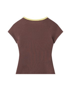 Contrast print short sleeves