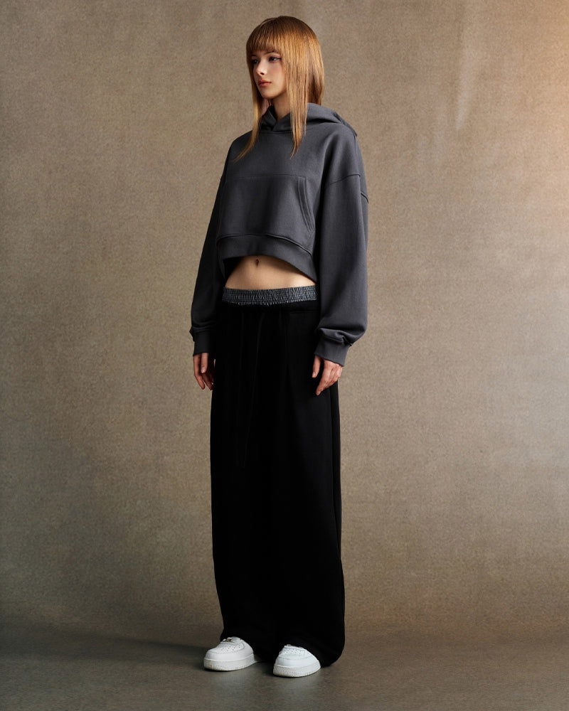 445g Cropped hooded sweatshirt