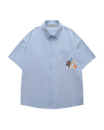 かわいい漫画の刺繍シャツ