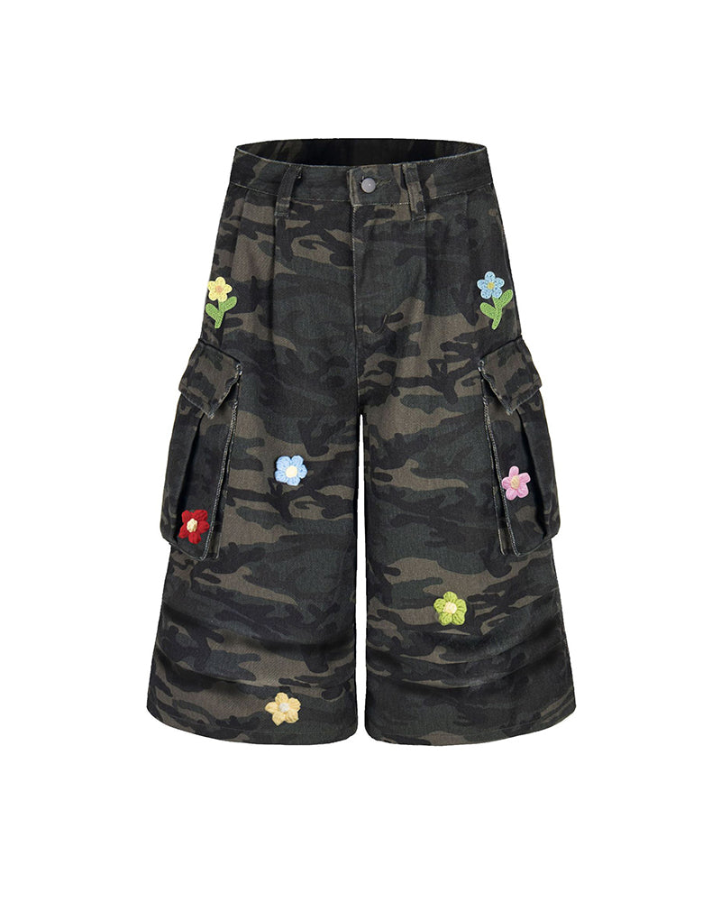 レトロシンプルデニムショートパンツ