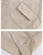 パッチワーク半袖ワークシャツ