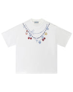 Decorated loose short sleeves