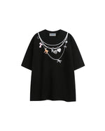 Retro pattern all-match short-sleeve