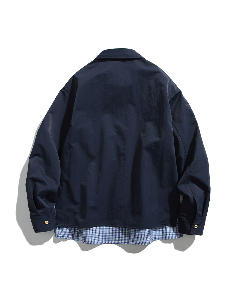 Faux two-piece long-sleeved shirt