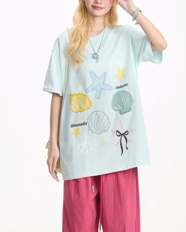 シェル刺繍の半袖