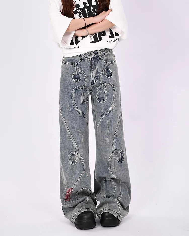 Designer slim straight jeans