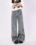 Designer slim straight jeans