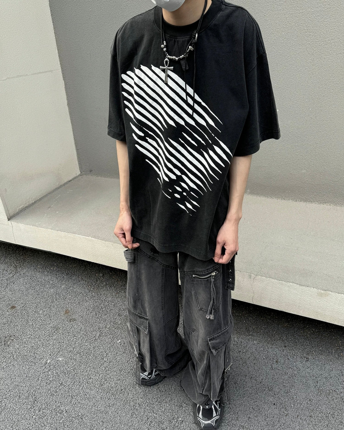 Retro print short sleeves