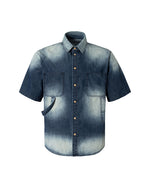Washed, Distressed Short-Sleeve Shirt