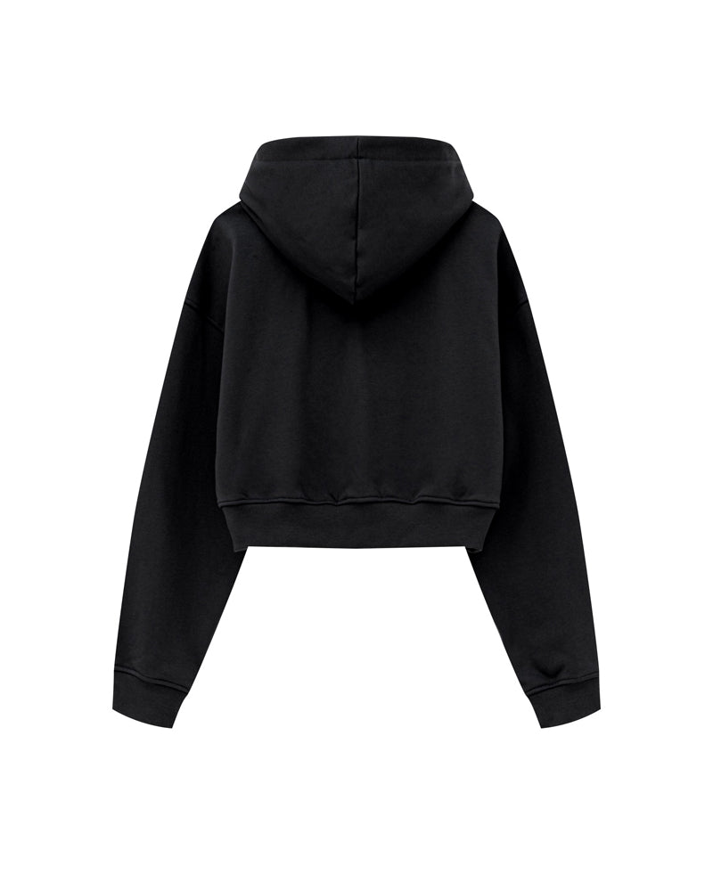 445g Cropped hooded sweatshirt