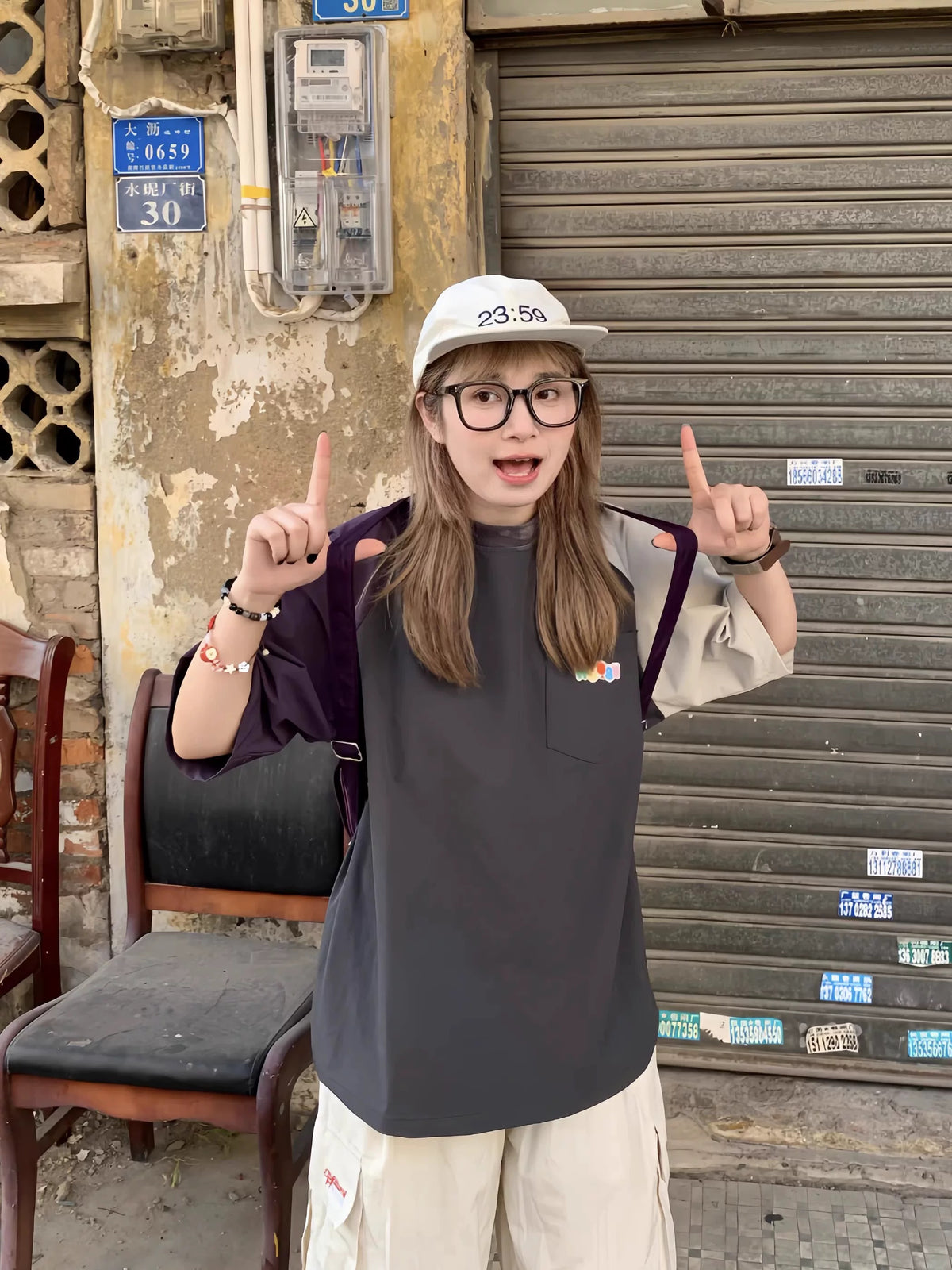 コントラストカラーの速乾性半袖