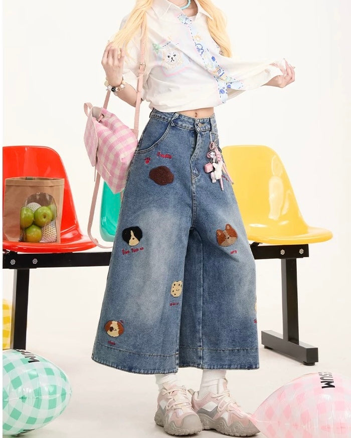 レトロシンプルデニムショートパンツ