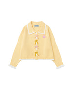 リボンカーディガンセーター