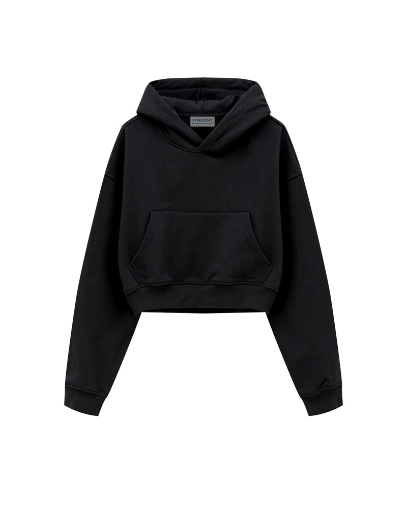 445g Cropped hooded sweatshirt