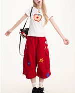 漫画柄クロップドショーツ