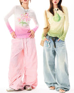 レトロなデザインの長袖