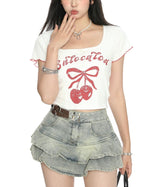 Cute cherry short sleeves