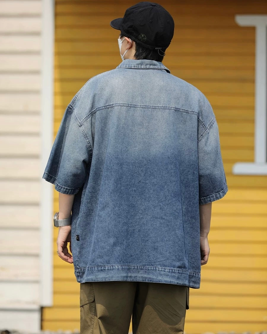 멀티 포켓 반팔 작업용 셔츠