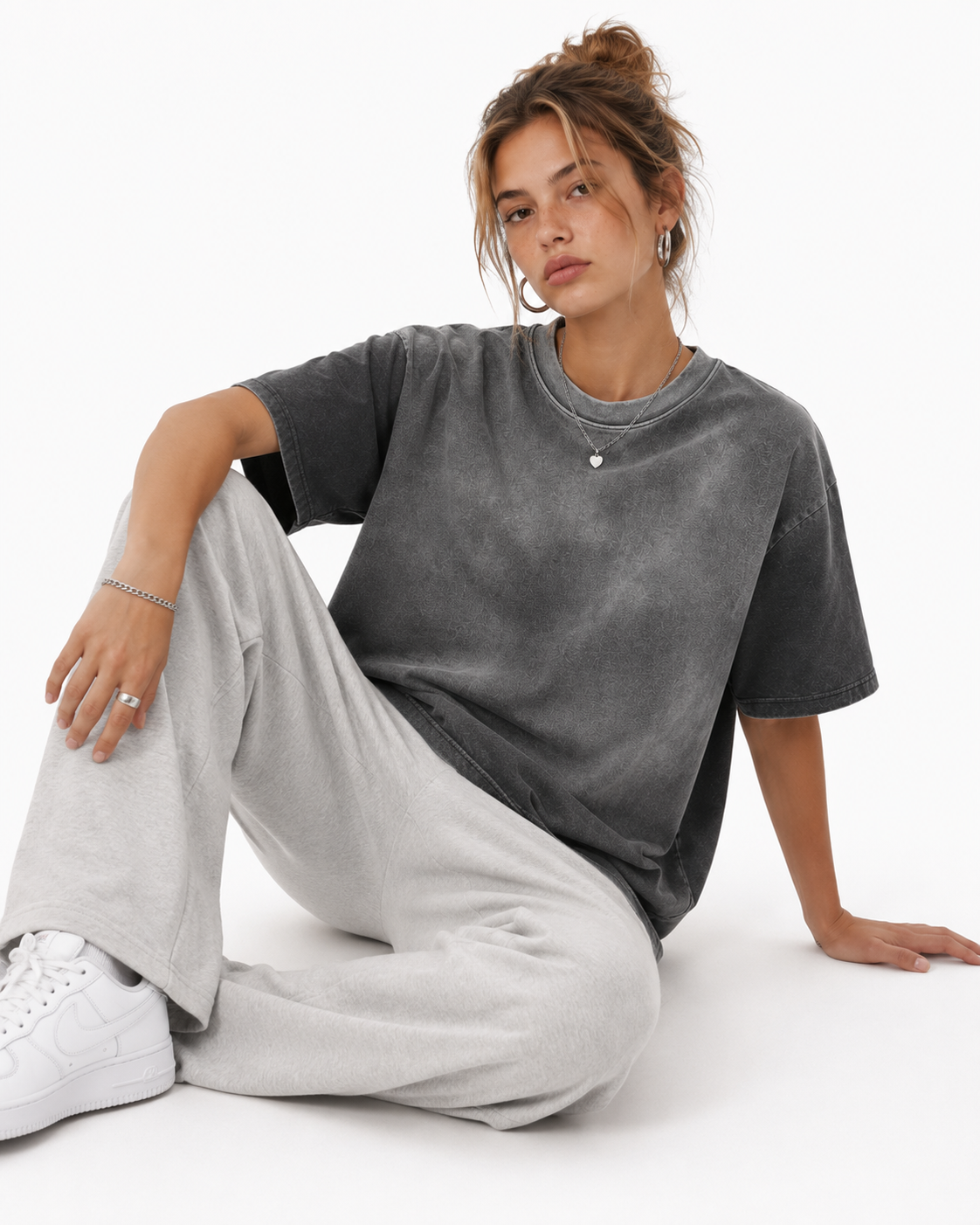 250g Distressed pure cotton T-shirt