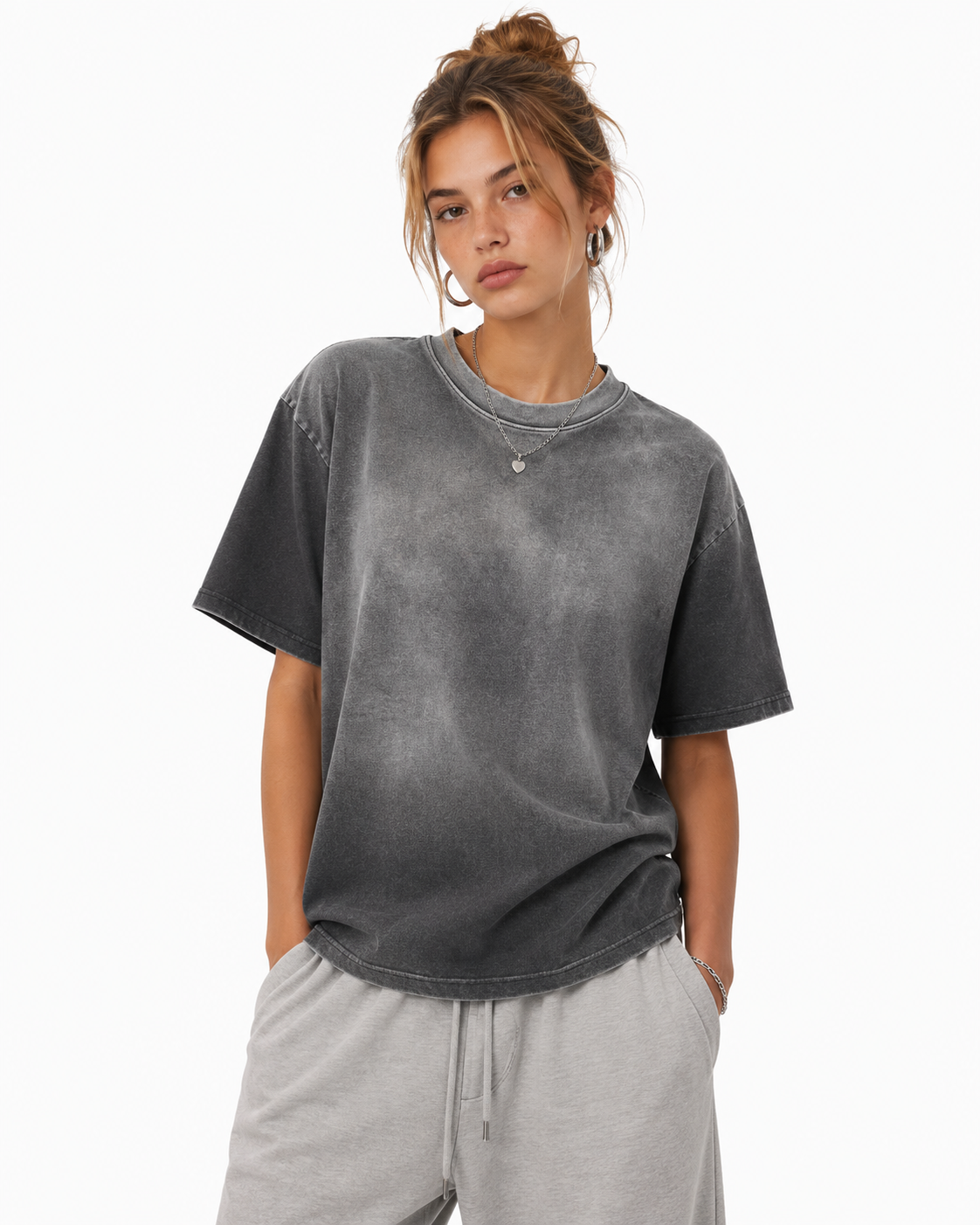 250g Distressed pure cotton T-shirt