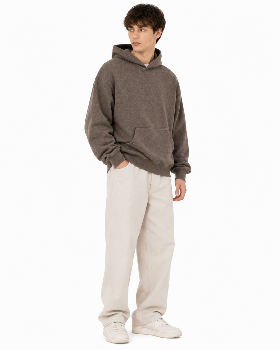 320g Vintage-style hooded sweatshirt