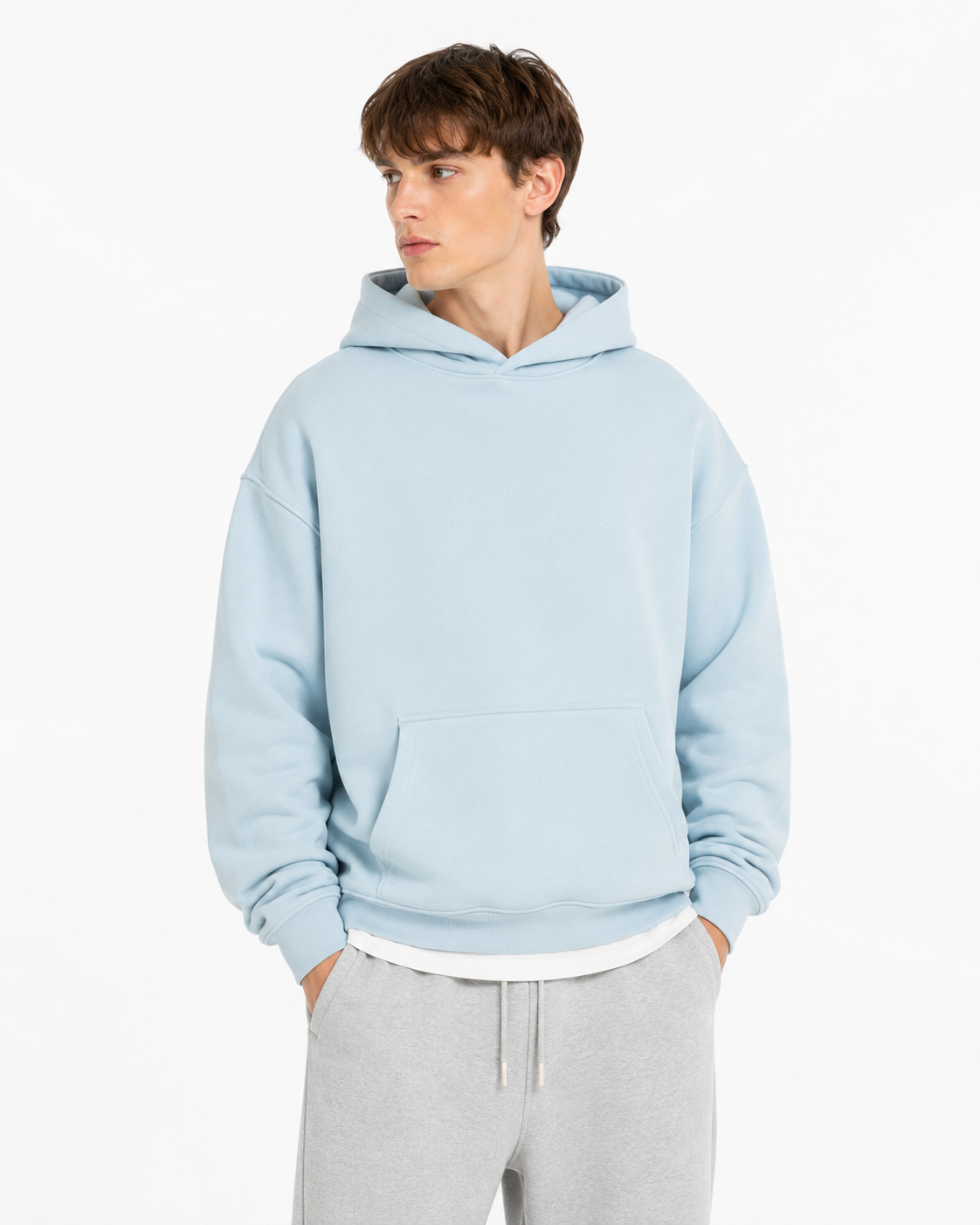 345g Fleece-lined hooded sweatshirt