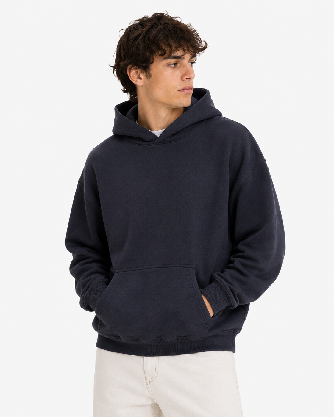 345g Fleece-lined hooded sweatshirt