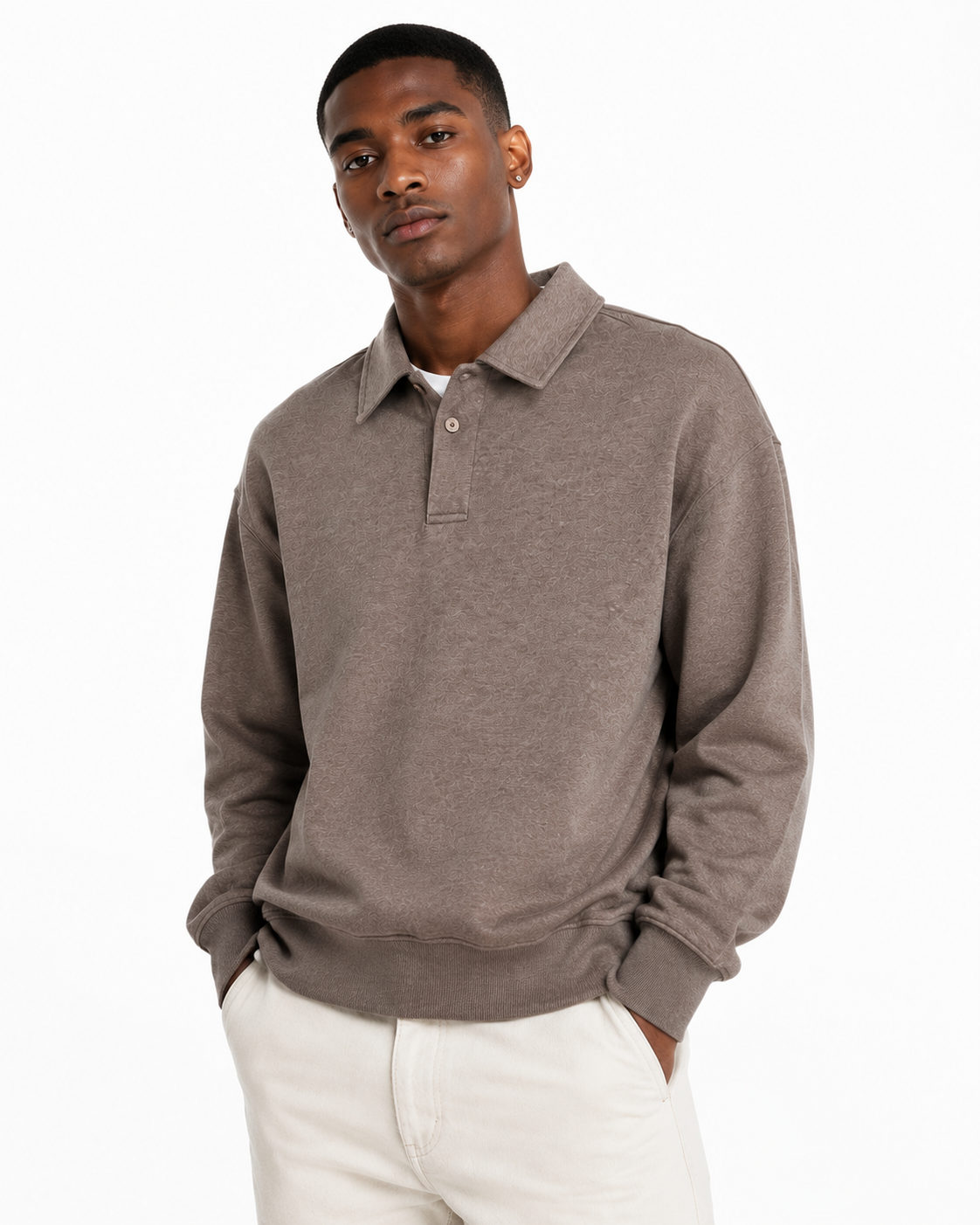 320g Casual polo sweatshirt