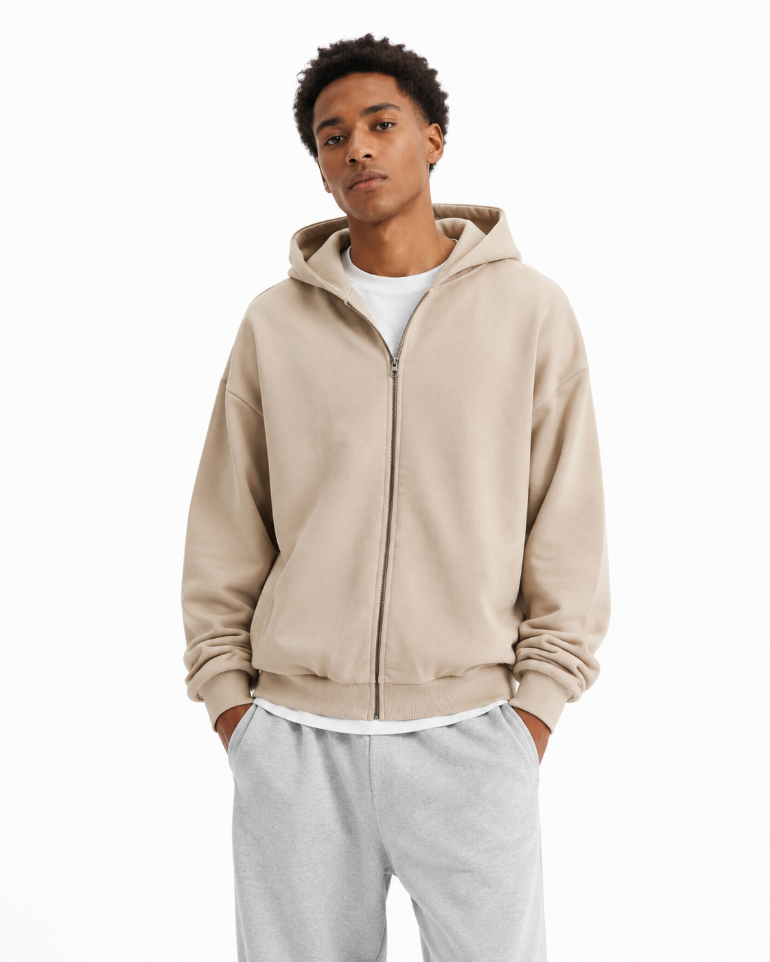 430g Fleece-Lined Zip-Up Hoodie