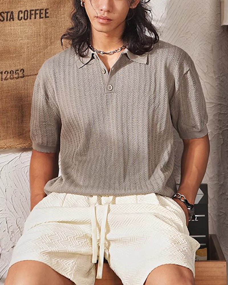 シンプルな高級ニット半袖