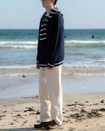 Paneled crew neck sweater