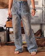 インクジェットウォッシュ加工のダメージジーンズ