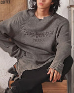 irregular hole sweater